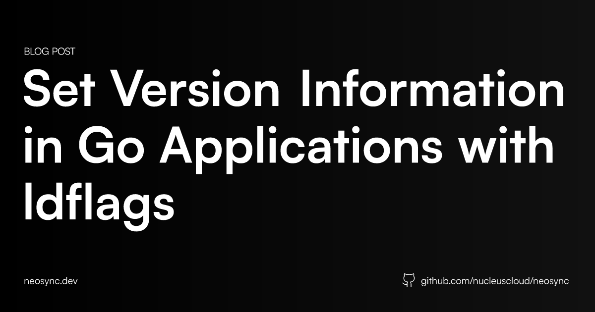 Set Version Information in Go Applications with ldflags